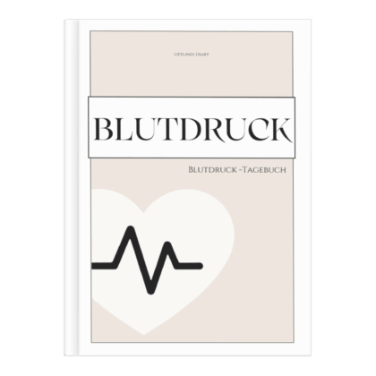 Blutdruck Tagebuch für Senioren in beige