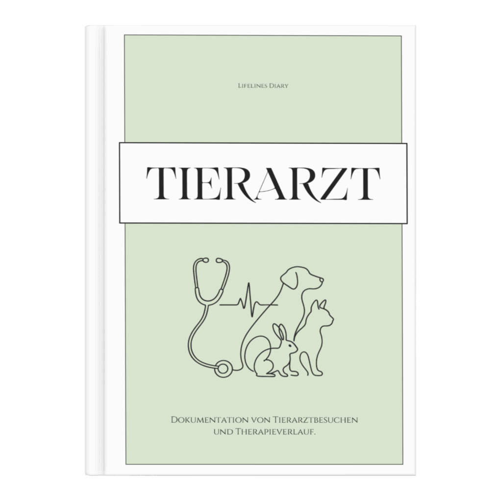 Grünes Cover mit Hund, Katze und Hase.