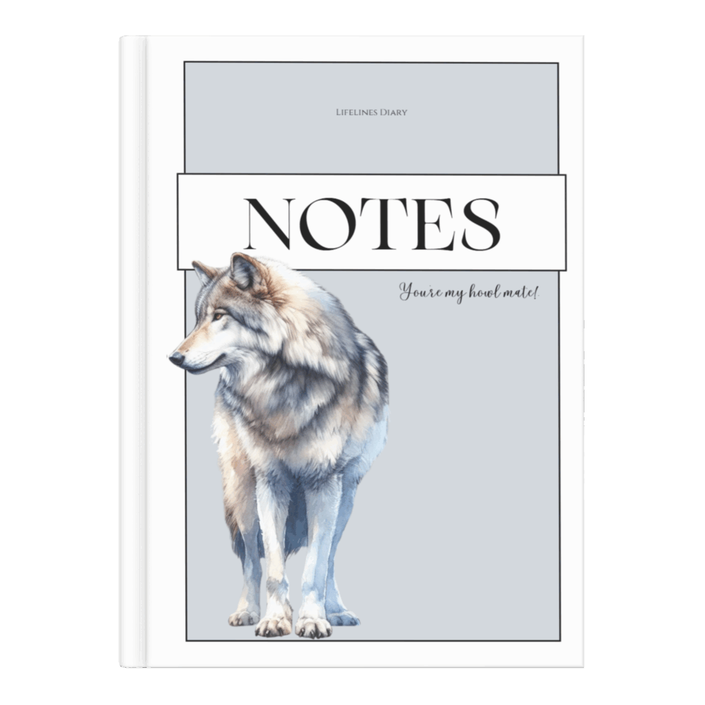 Notizbuch mit Wolf Design