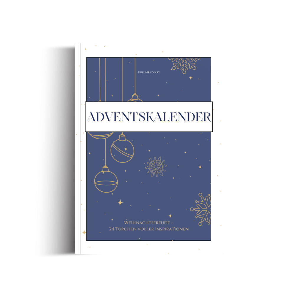 Blaues Cover mit goldener Verzierung. Weihnachtliches Design.
