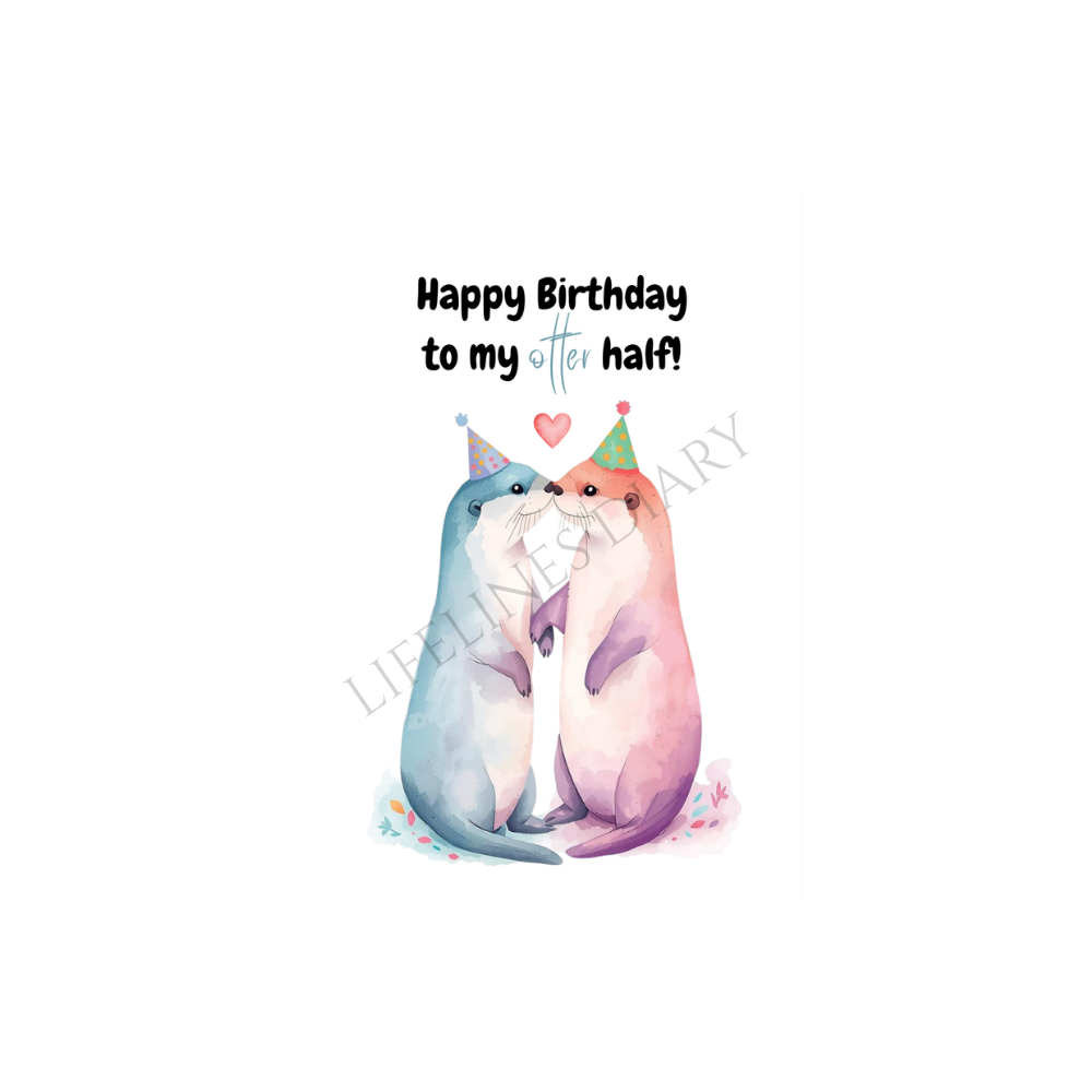 Karte „Happy birthday to my otter half“