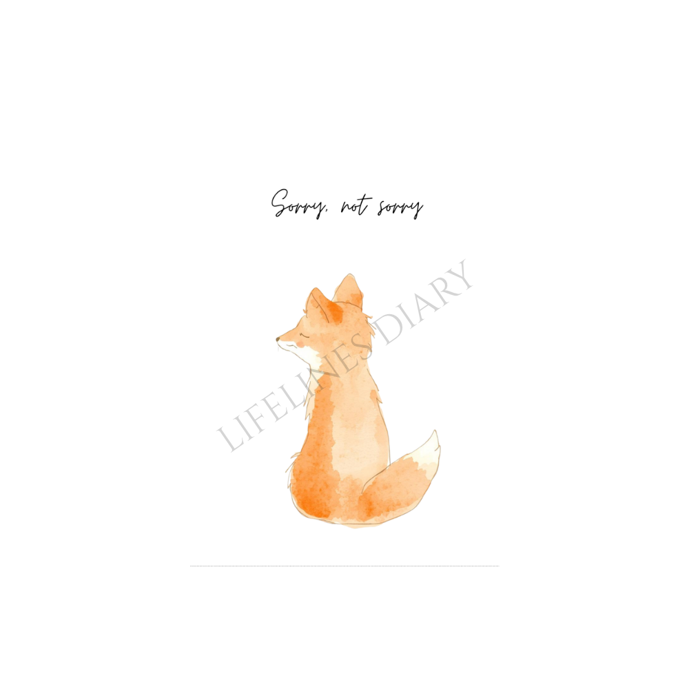 Karte „Sorry, not sorry"