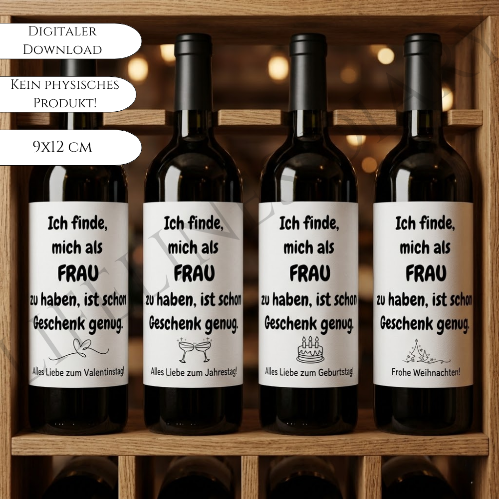 Weinetiketten "Mich als Frau zu haben..." – Bild 2