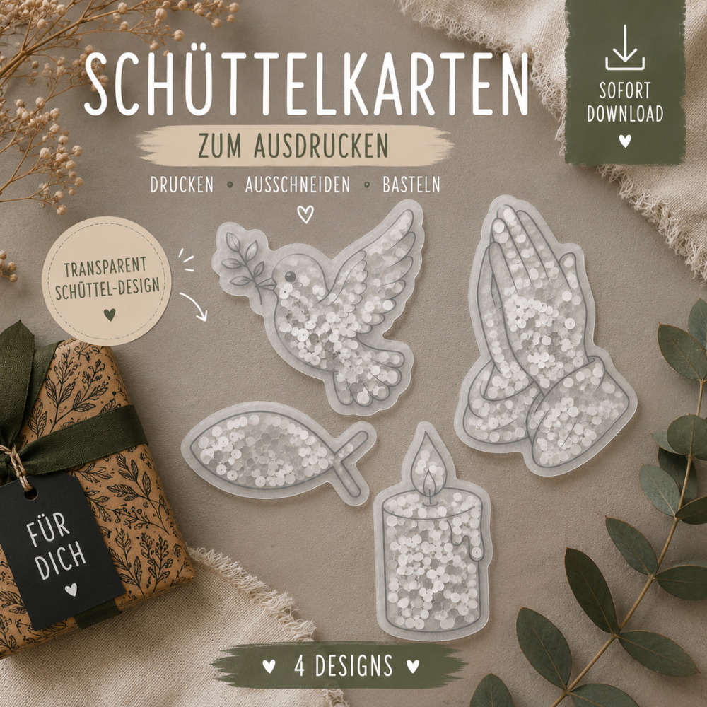 Schüttelkarte Kommunion / Konfirmation