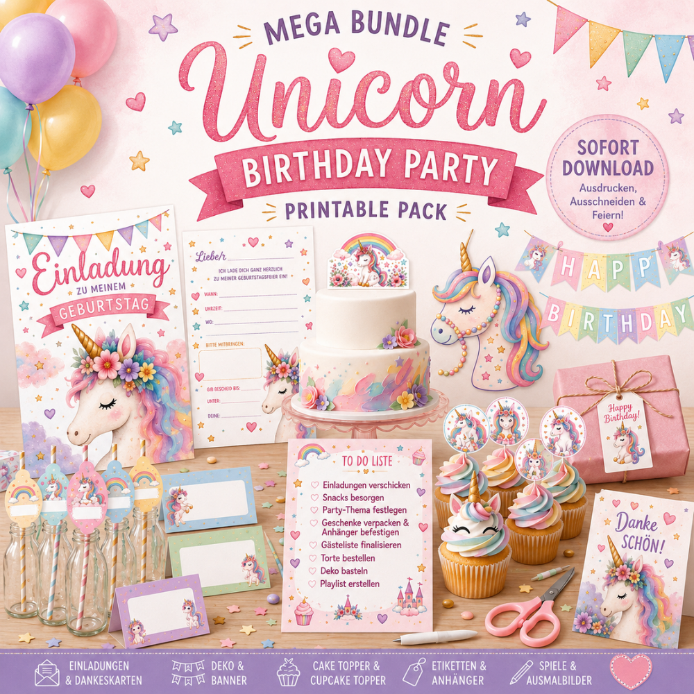 Einhorn Geburtstag Bundle