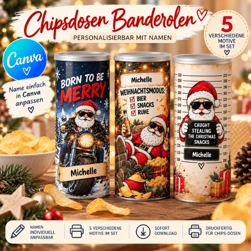 Chipsdosen-Banderolen Weihnachten