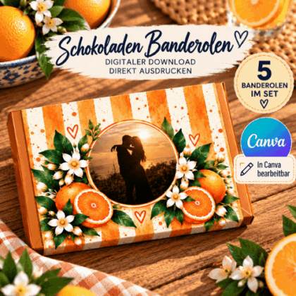 Sommerliche Schokoladen-Banderolen Canva