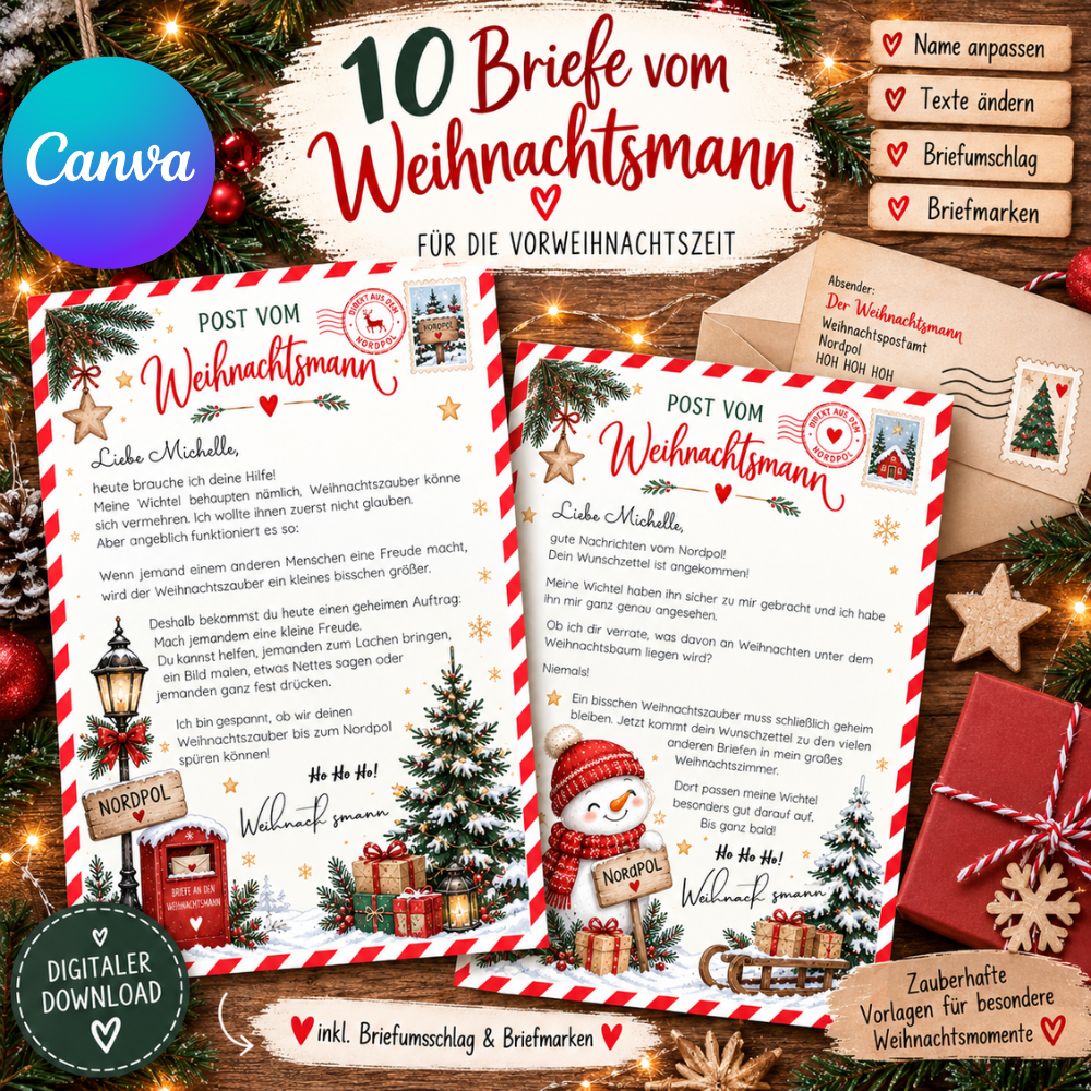 Anpassbare Weihnachtsbriefe
