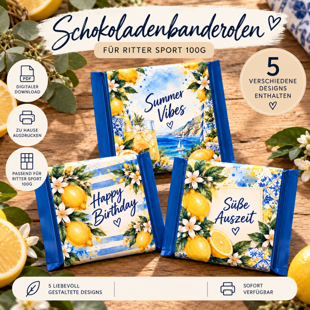 Sommerliche Schokoladen-Banderolen